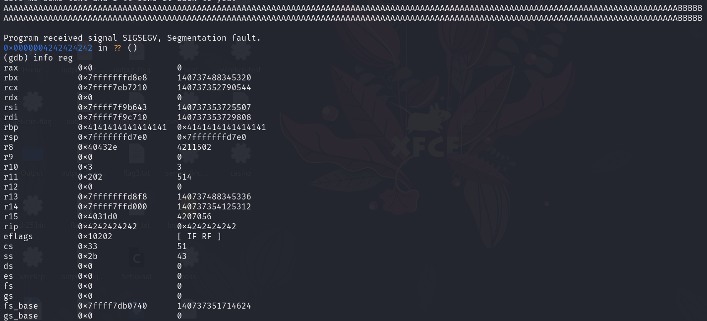GDB check stack