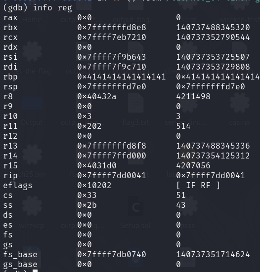 GDB check stack